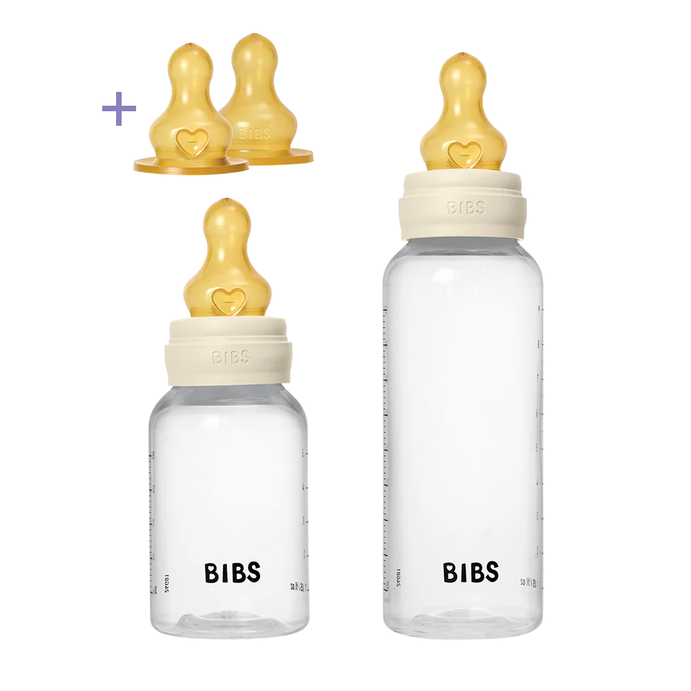 BIBS Baby PP Bottle İkili Kauçuk Uçlu Biberon Seti Ivory 150 ml / 270 ml